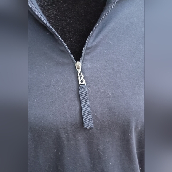 Bogner Blue Half-Zip Golf Polo Shirt with White Stripes - Picture 2 of 8